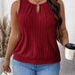 Plus Size Ribbed Knit Keyhole Tank Top