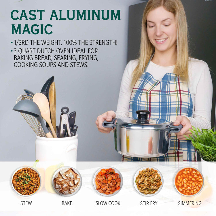 3 Quarts Round Dutch Oven with Lid - GiFTiFY