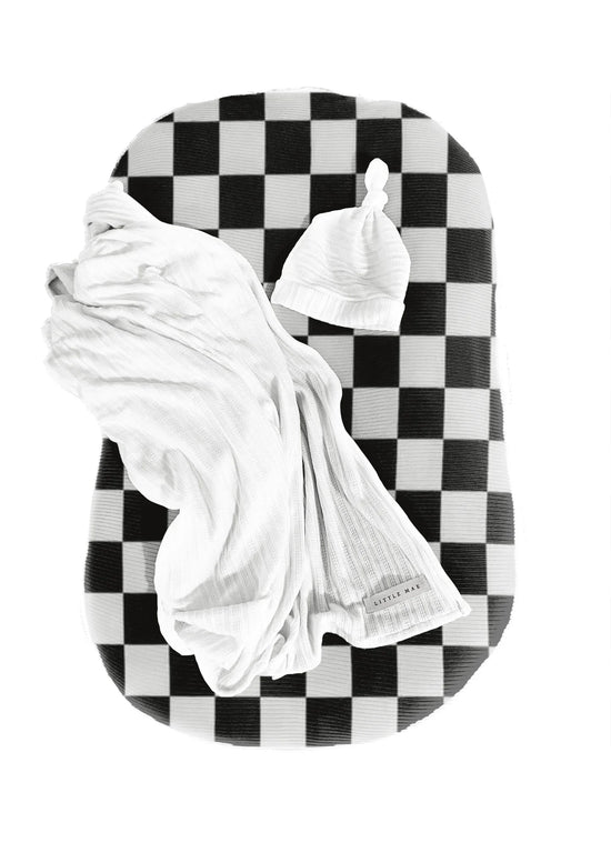 Race Checkered Baby Lounger Cover - GiFTiFY