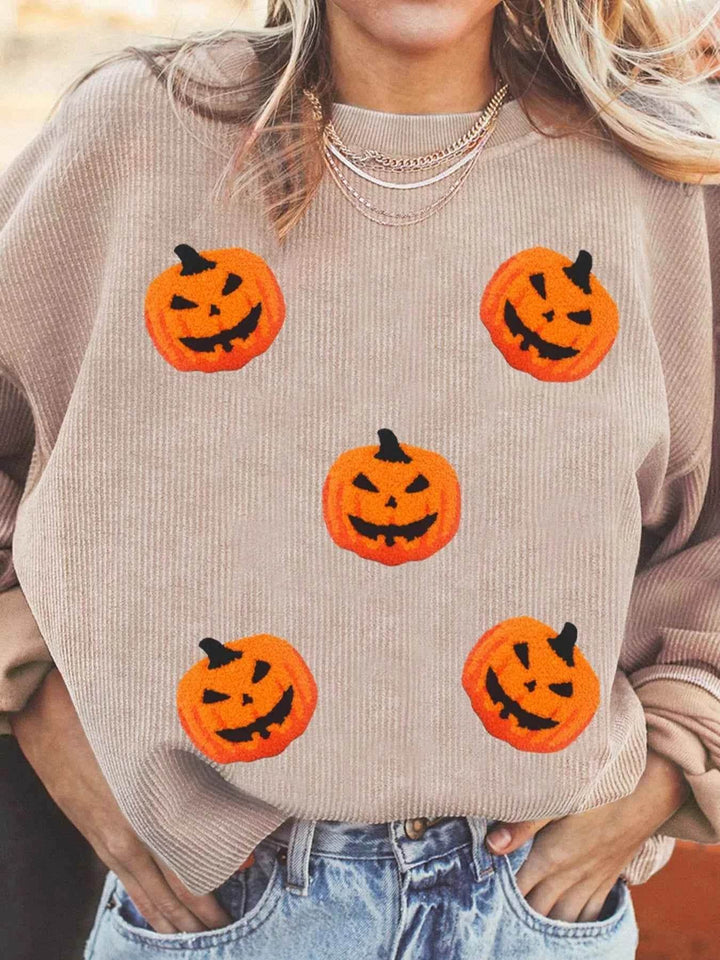 Halloween Pumpkin Drop Shoulder Sweatshirt - GiFTiFY