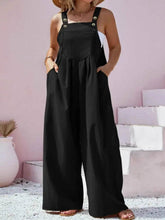 Plus Size Square Neck Wide Leg Overalls - GiFTiFY
