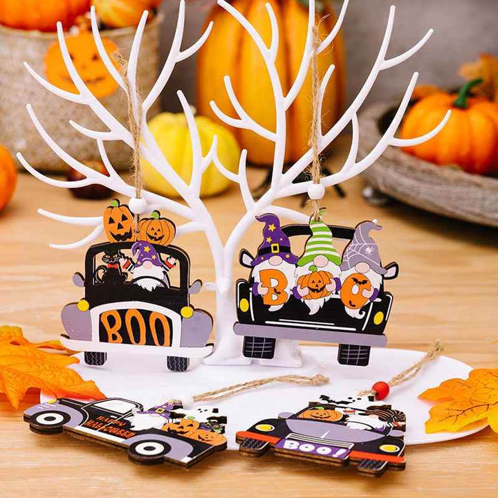 4-Piece Halloween Element Car-Shape Hanging Widgets - GiFTiFY