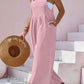 Plus Size Square Neck Wide Leg Overalls - GiFTiFY