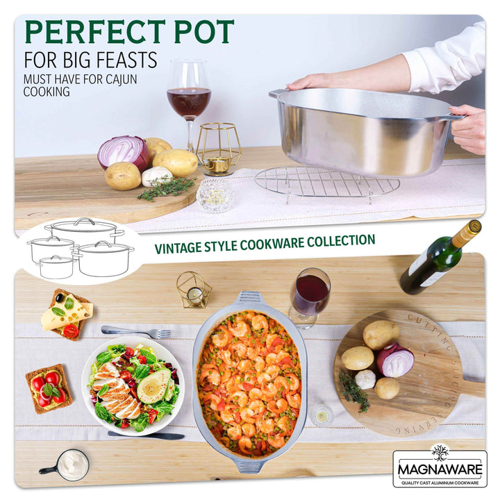 Oval Dutch Oven with Lid - 10 Quart (15 Inch) - GiFTiFY