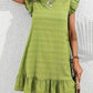 Plus Size Ruffle Hen Cap Sleeve Mini Dress - GiFTiFY