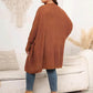 Plus Size Open Front Cardigan With Pockets - GiFTiFY