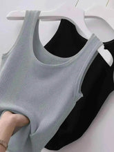 Plus Size Ribbed Knit Scoop Neck Tank Top - GiFTiFY