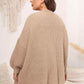 Plus Size Open Front Dropped Shoulder Knit Cardigan - GiFTiFY
