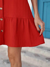 Plus Size Sleeveless Button-Front V-Neck Casual Mini Dress - GiFTiFY