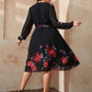Honey Plus Size Floral Surplice Neck Tie Waist Dress - GiFTiFY