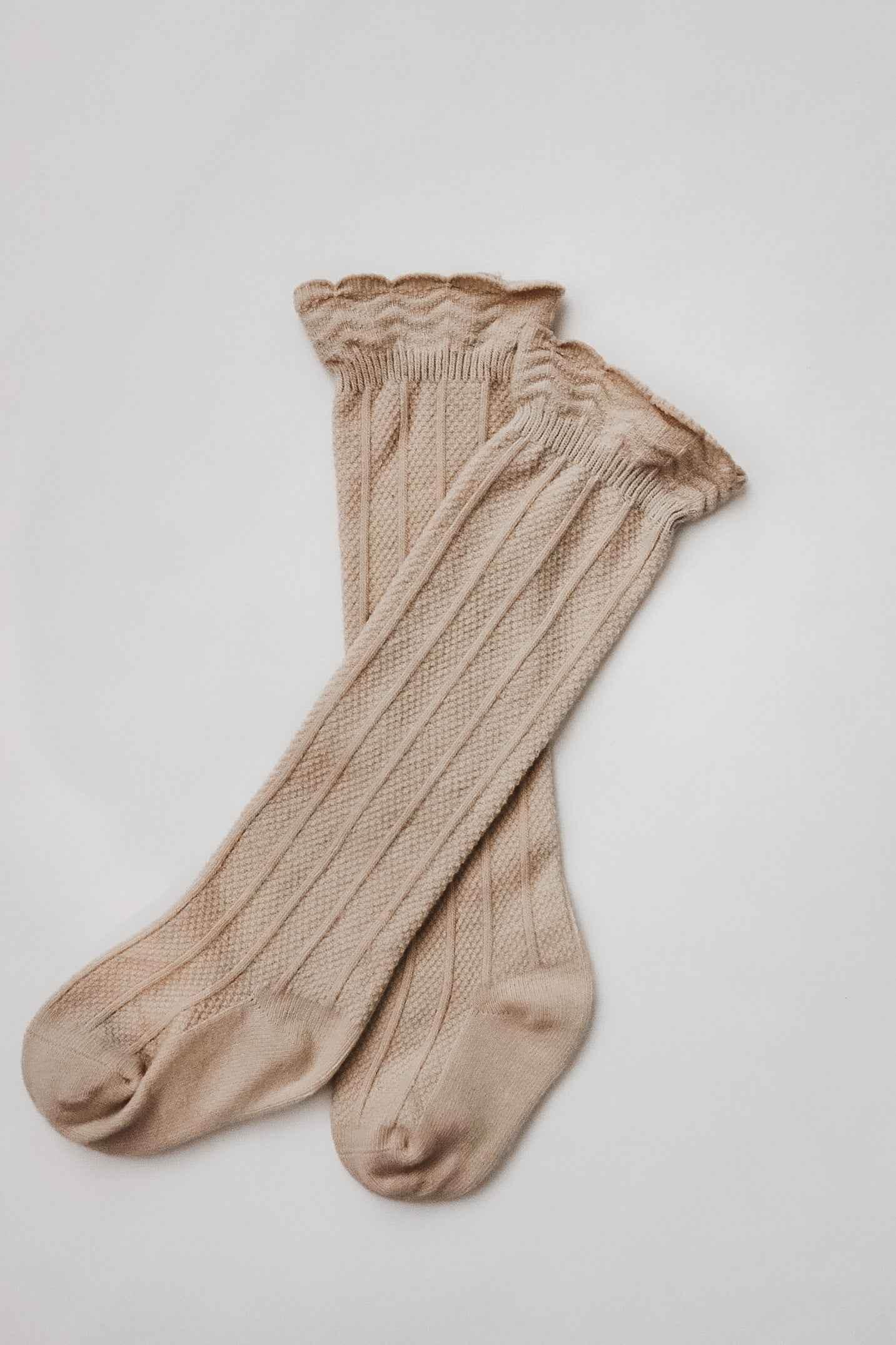 Ruffle Cotton Knee High Socks - GiFTiFY