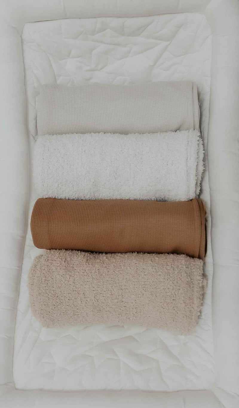 Caramel Waffle Knit Blanket by Little Mae & Co