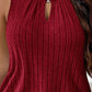 Plus Size Ribbed Knit Keyhole Tank Top