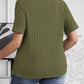 Plus Size V-Neck Short Sleeve Ribbed T-Shirt