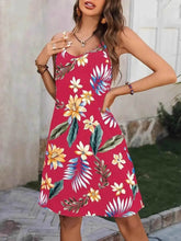 Plus Size Printed V-Neck Cami Dress - GiFTiFY