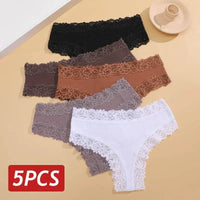 5PCS Lace Cotton Brazilian Panties