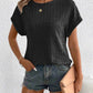 Plus Size Ribbed Texture Short Sleeve T-Shirt - GiFTiFY