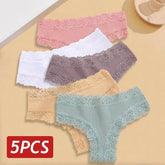 5PCS Lace Cotton Brazilian Panties - GiFTiFY