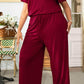 Plus Size Drawstring Waist Short Sleeve Jumpsuit - GiFTiFY