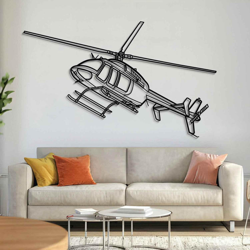 407GX Angle Metal Aircraft Wall Art - NCP0004 Metal Aircraft Wall Art by Navigate Craft
