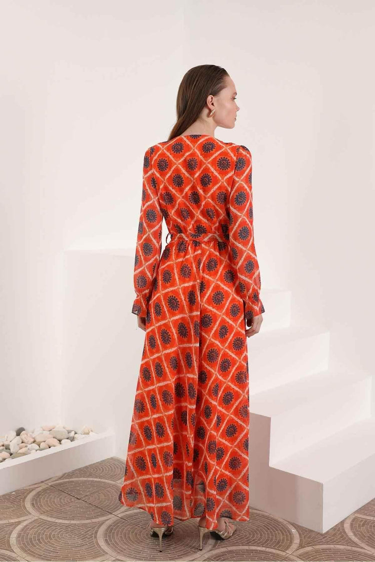 Sun Print Chiffon Dress - GiFTiFY