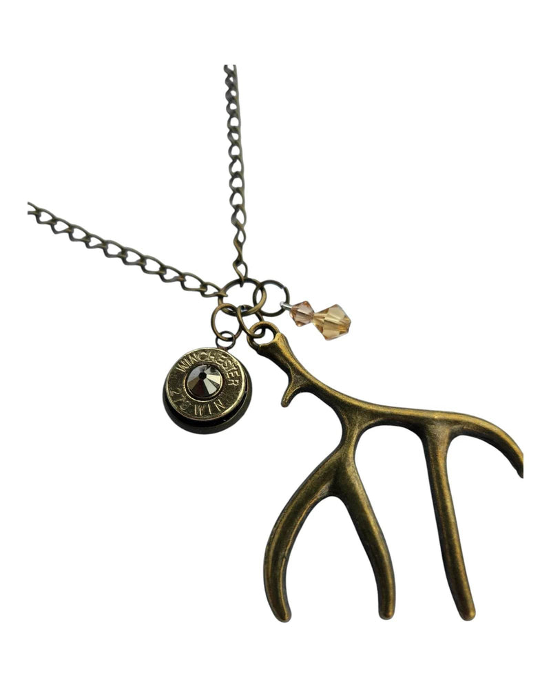 Antler & Head stamp Necklace Necklace by Sarahs Jewelry Designs