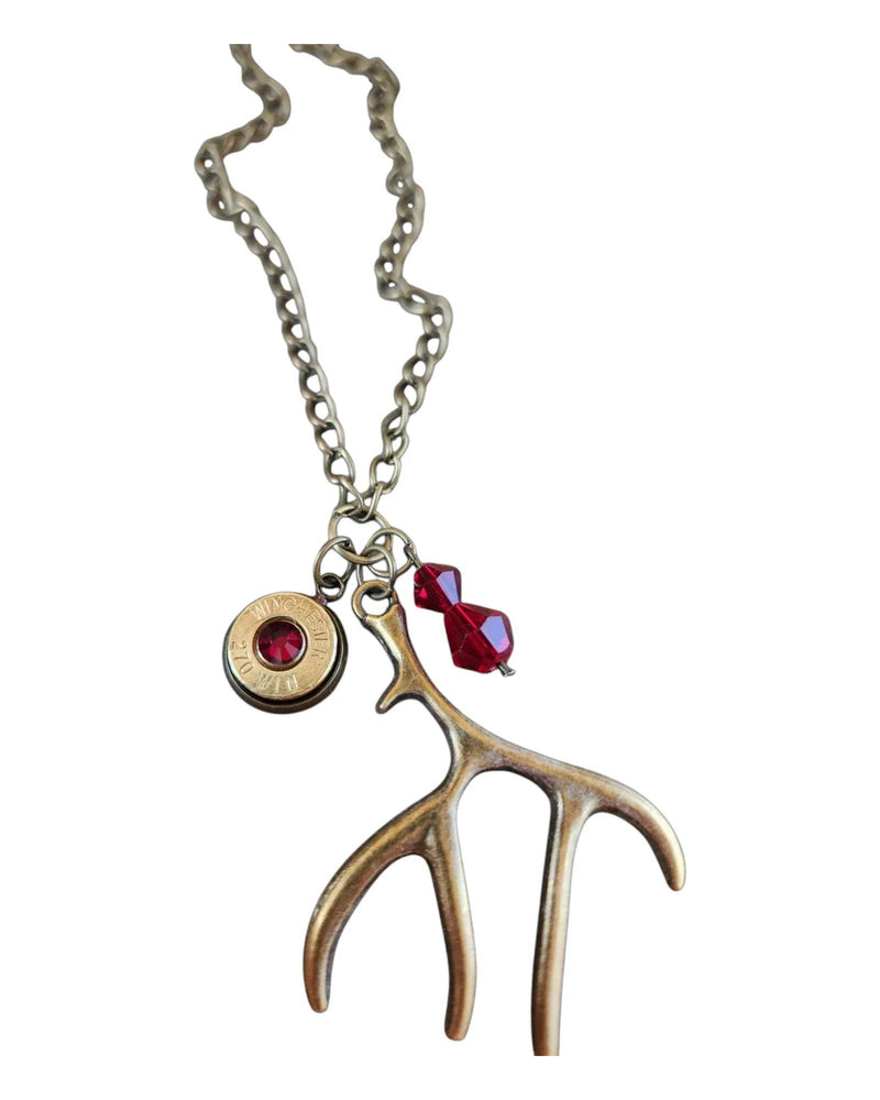 Antler & Head stamp Necklace Necklace by Sarahs Jewelry Designs