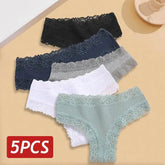 5PCS Lace Cotton Brazilian Panties - GiFTiFY