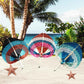 Tricolor Raffia Handmade Fan
