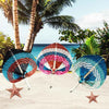 Tricolor Raffia Handmade Fan