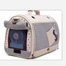 Pet Carrier Bag & Backpack – Nautical Style, Breathable Linen