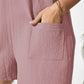 Plus Size Knotted Strap Romper with Pockets - GiFTiFY