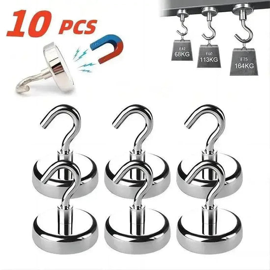 10PCS Strong Magnet Hooks Multi-Purpose Storage Hooks Home Kitchen Bar Storage Hooks Key Storage Hooks Bathroom Hangers - GiFTiFY