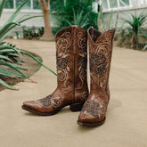 Tan Rose Inlayed Women&