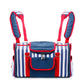 Striped Pet Carrier Bag Canvas Travel Tote with Breathable Mesh