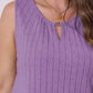 Plus Size Ribbed Knit Keyhole Tank Top