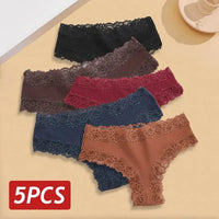 5PCS Lace Cotton Brazilian Panties