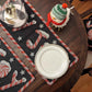 DaDa Bedding Peppermint Joy Red Black Holiday Tapestry Dining Table Runner (12904)
