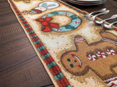 DaDa Bedding Gingerbread Snowman Holiday Woven Tapestry Dining Table Runner (12917) - GiFTiFY