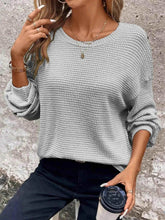 Plus Size Relaxed Fit Waffle Knit Round Neck T-Shirt - GiFTiFY