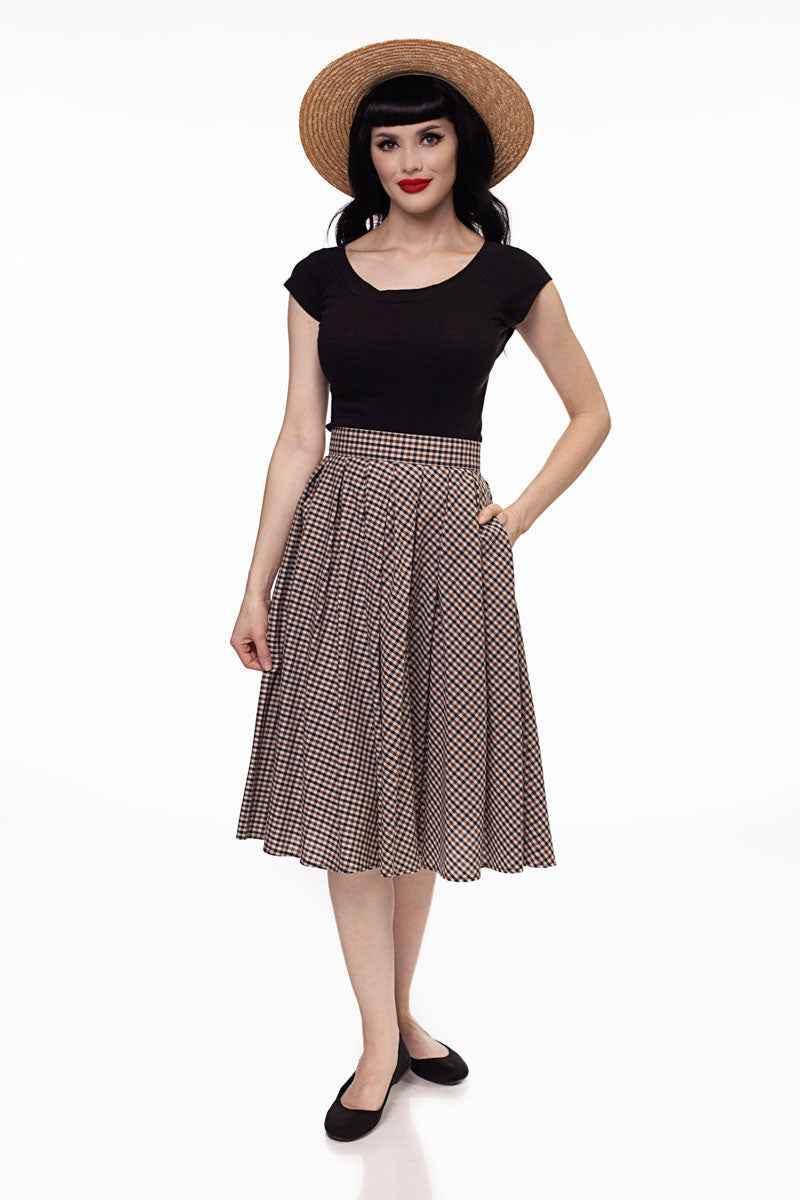 Retro Boat Neck Top in Black - GiFTiFY