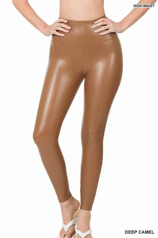 The Marlene High Rise Vegan Leather Tights - GiFTiFY