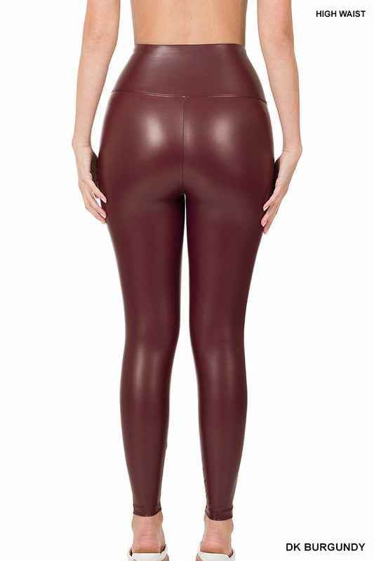 The Marlene High Rise Vegan Leather Tights - GiFTiFY