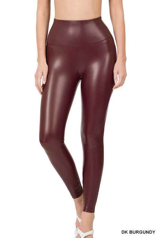 The Marlene High Rise Vegan Leather Tights - GiFTiFY