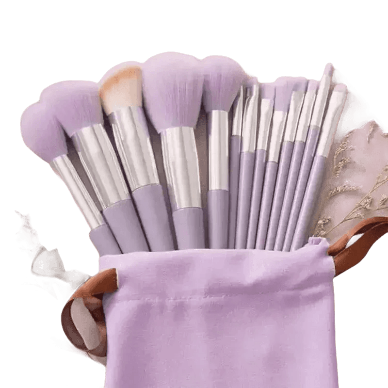 13pcs Velvet Bag Makeup Brushes Set Eye Pink Pouch lash brush for eyelash extensions - GiFTiFY