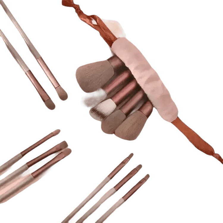 13pcs Velvet Bag Makeup Brushes Set Eye Pink Pouch lash brush for eyelash extensions - GiFTiFY