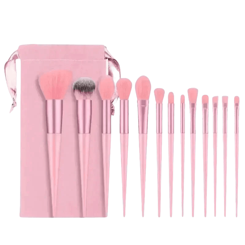 13pcs Velvet Bag Makeup Brushes Set Eye Pink Pouch lash brush for eyelash extensions - GiFTiFY