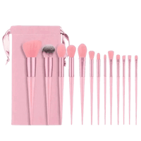 13pcs Velvet Bag Makeup Brushes Set Eye Pink Pouch lash brush for eyelash extensions
