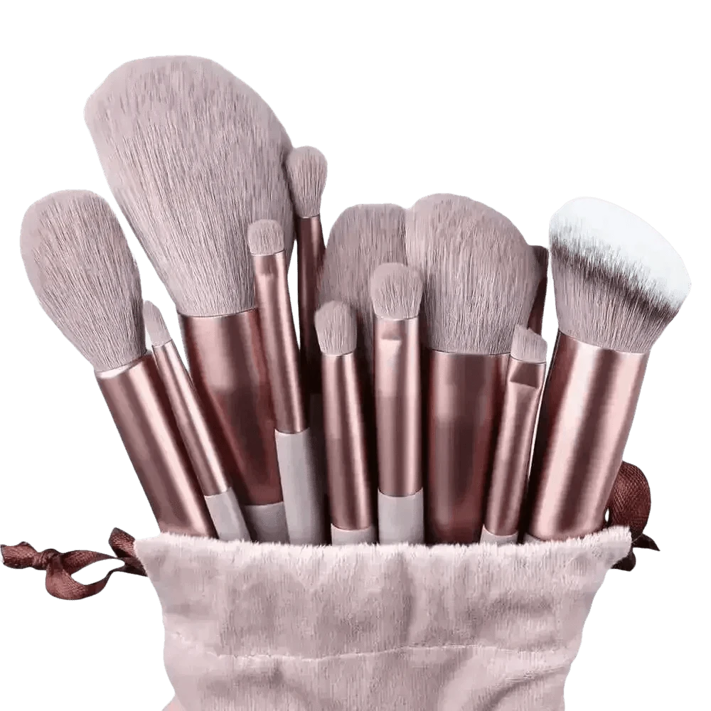 13pcs Velvet Bag Makeup Brushes Set Eye Pink Pouch lash brush for eyelash extensions Makeup Brushes by Beauty Discount Factory Store