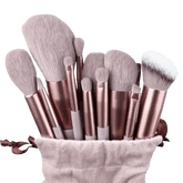 13pcs Velvet Bag Makeup Brushes Set Eye Pink Pouch lash brush for eyelash extensions - GiFTiFY